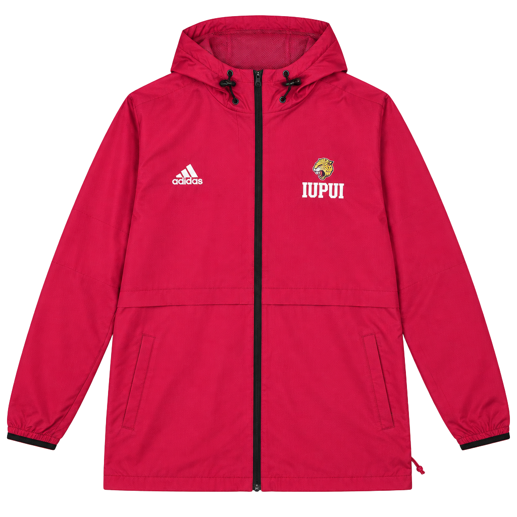 No.17 Adidas IUPUI Jaguars Full Zip Windbreaker Jacket Size XL Red 1