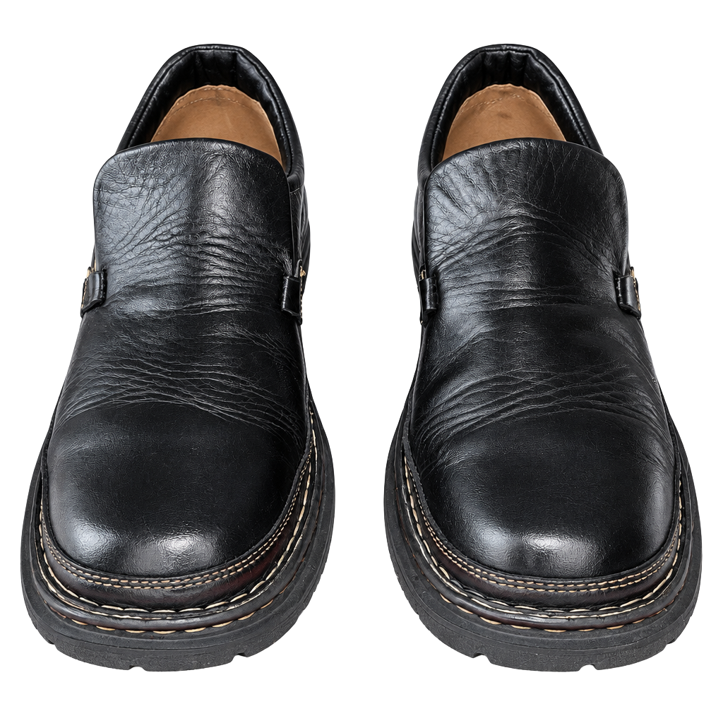 No.28 Born Black Leather Slip On Shoes 1