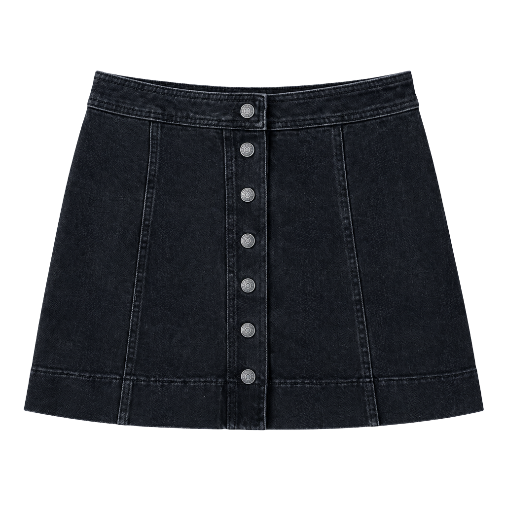 Madewell Snap Front Denim Mini Skirt- Black Wash Women's 1