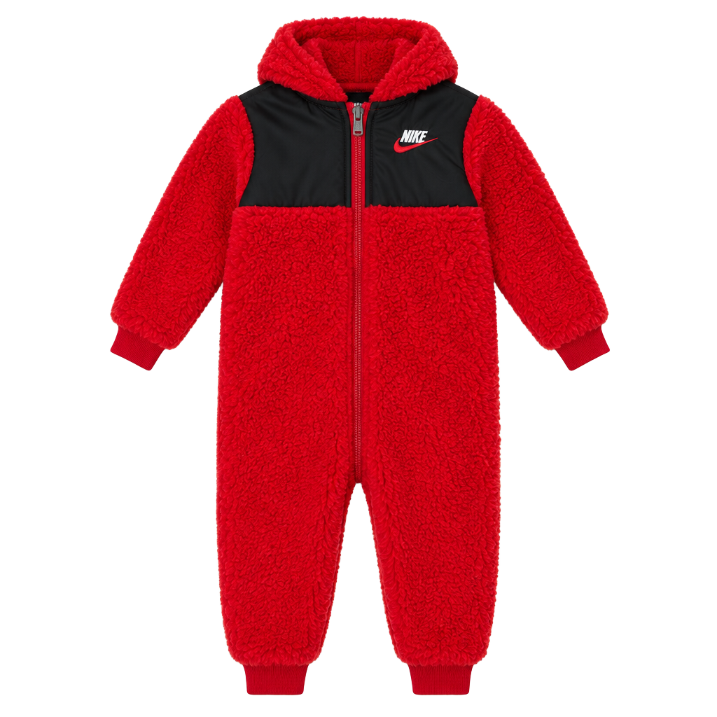 Nike Sherpa Coverall Size 24M Red Black 1