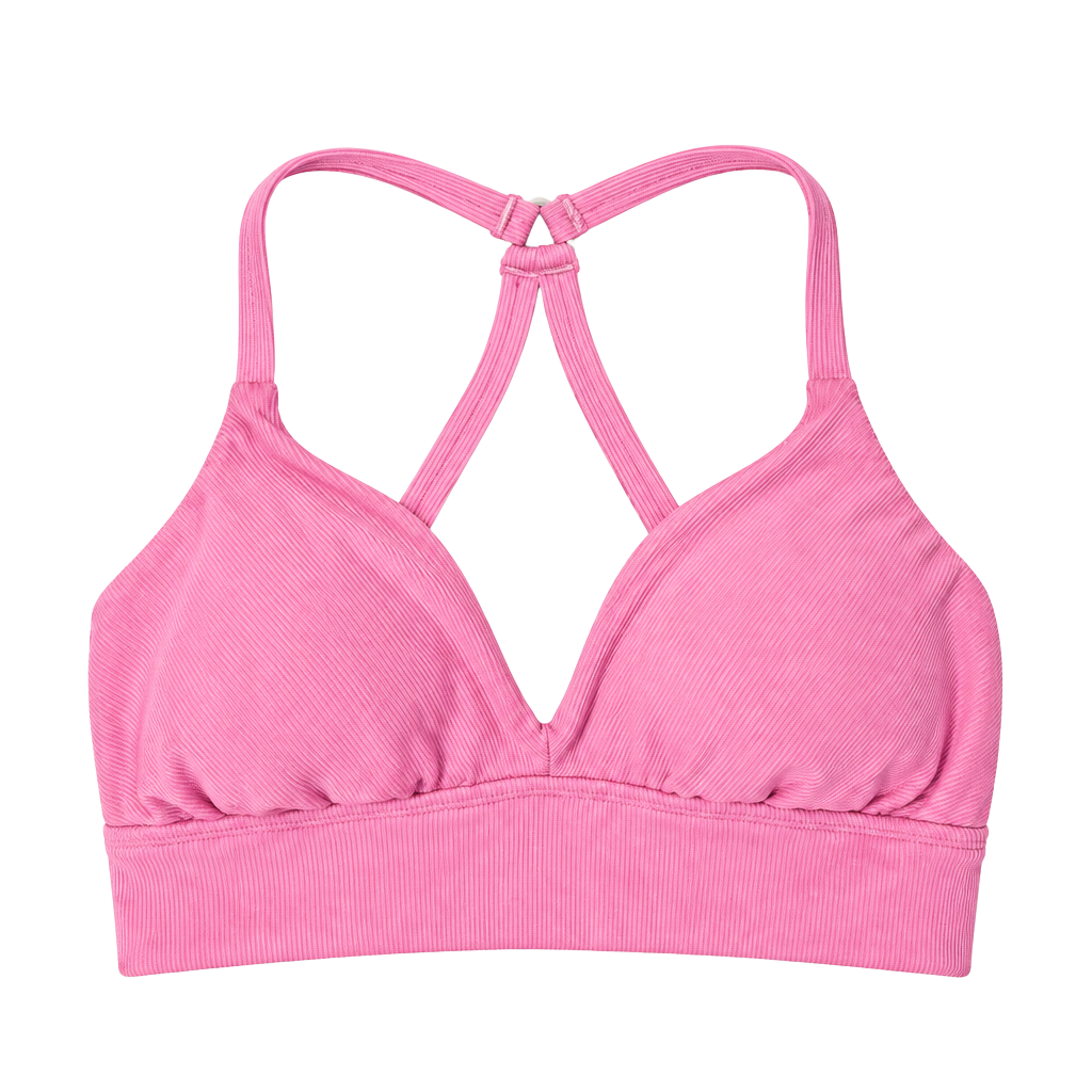 Eco Beach Ribbed Bralette Size M Violet Longline Balette Swim Top 1