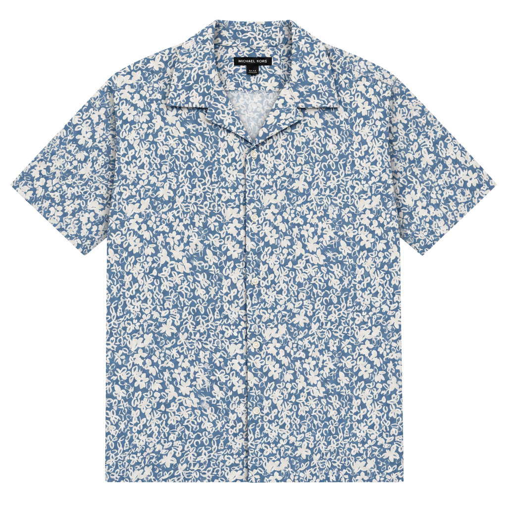 Michael Kors Floral Short Sleeve Button Down Shirt Size XL 1