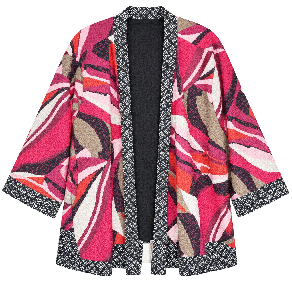 Ali Miles Open Front Cardigan Size 3X Crinkle Abstract Multicolor 1