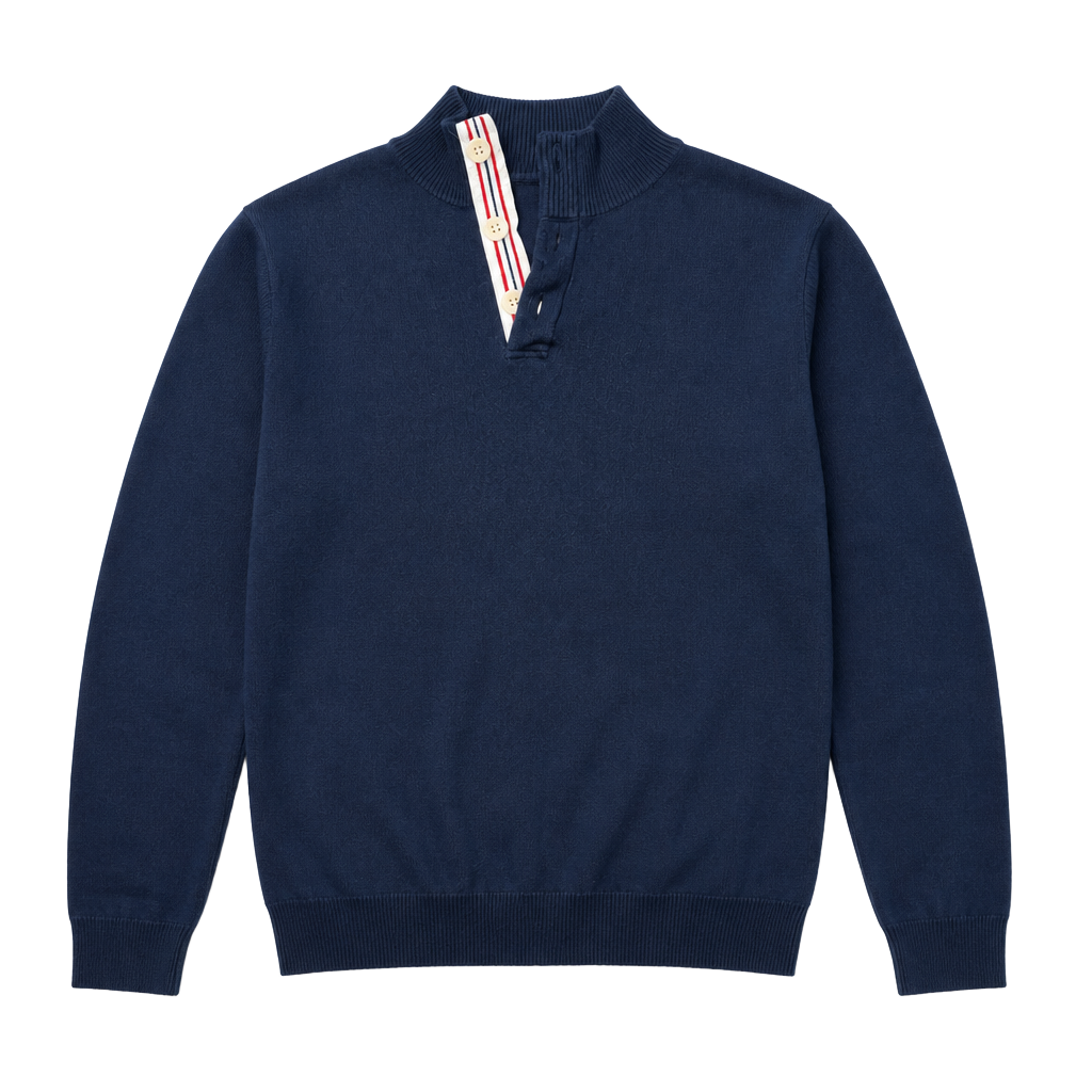 Vineyard Vines Men's 100% Cotton Mock Neck Quarter-Button Pullover Sweater 1