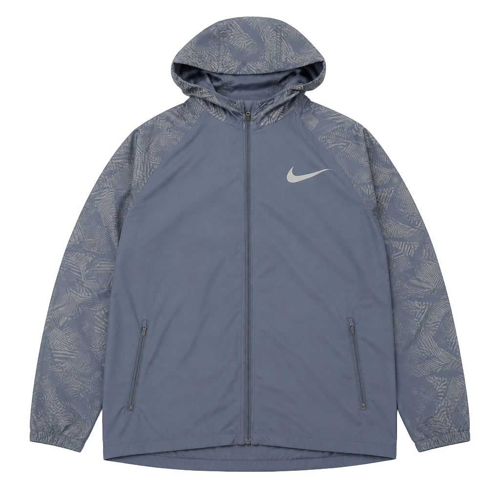 Nike Men's Essential Flash Reflective Hooded Running Jacket Blue 858151-471 1