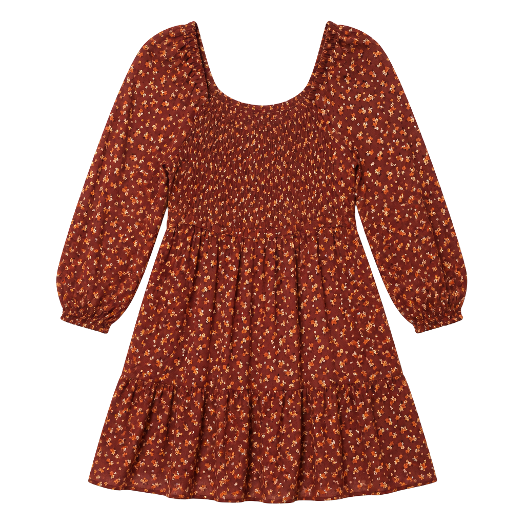 Dokotoo Floral Smocked Tiered Mini Dress Size L 1