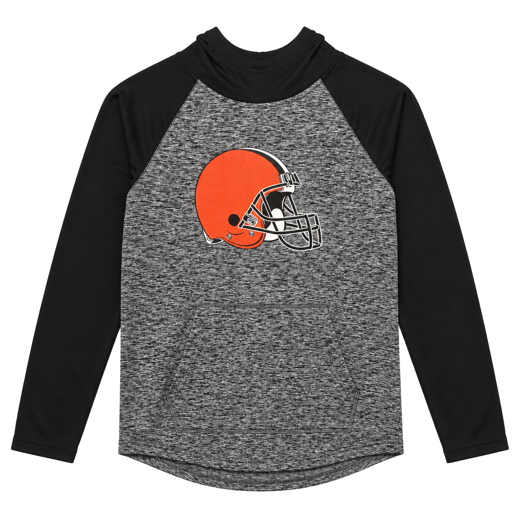 Cleveland Browns Iconic Streaky Raglan Hoodie Long Sleeve Shirt 1