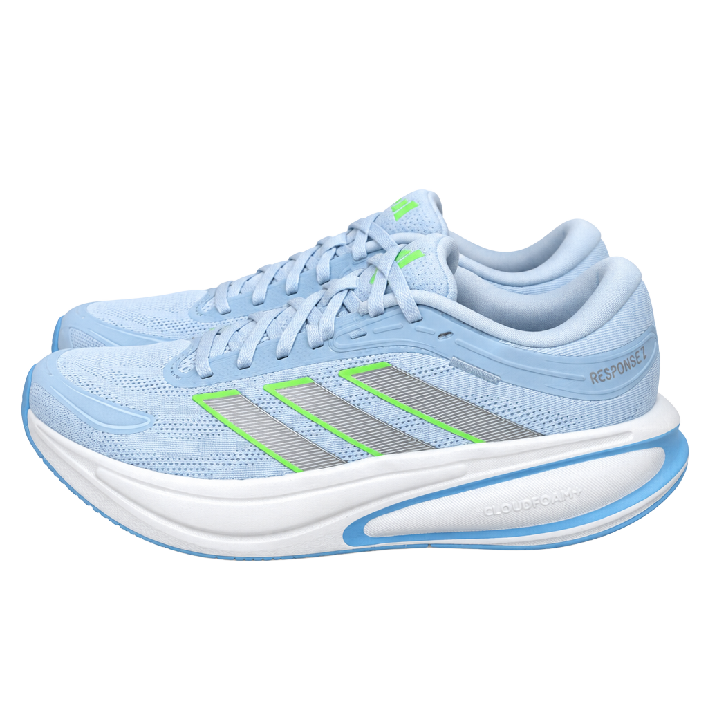 Adidas Response 2 Running Shoes Size 8 Blue Lime Burst 1