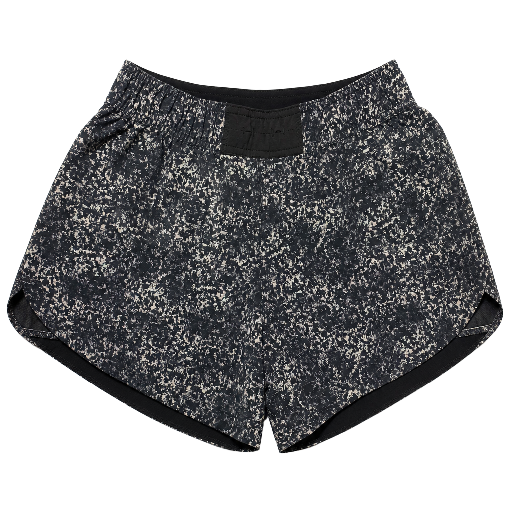 Lululemon Reversible Running Shorts, Black & Grey Splatter, Size M 1