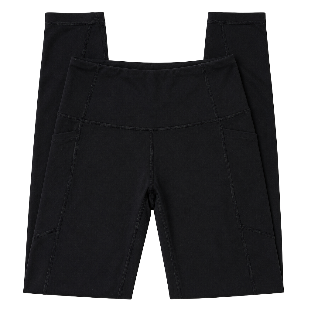 Victoria Sport Knockout High-Waisted Black Leggings with Pockets, Size S 1
