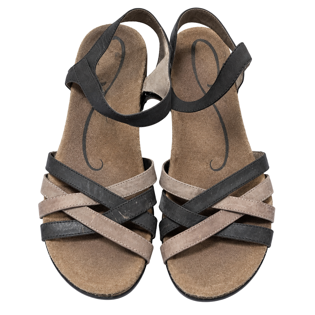 Abeo B.I.O.system Strappy Sandals, Brown Leather, Women's Size 10 1
