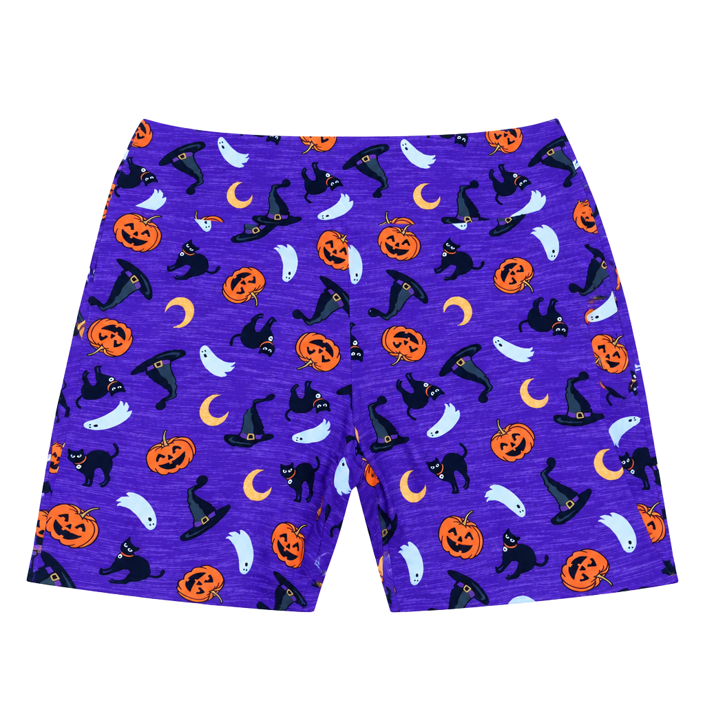 Terra & Sky Halloween Leggings, Purple Spooky Print Plus Size 2X New 1