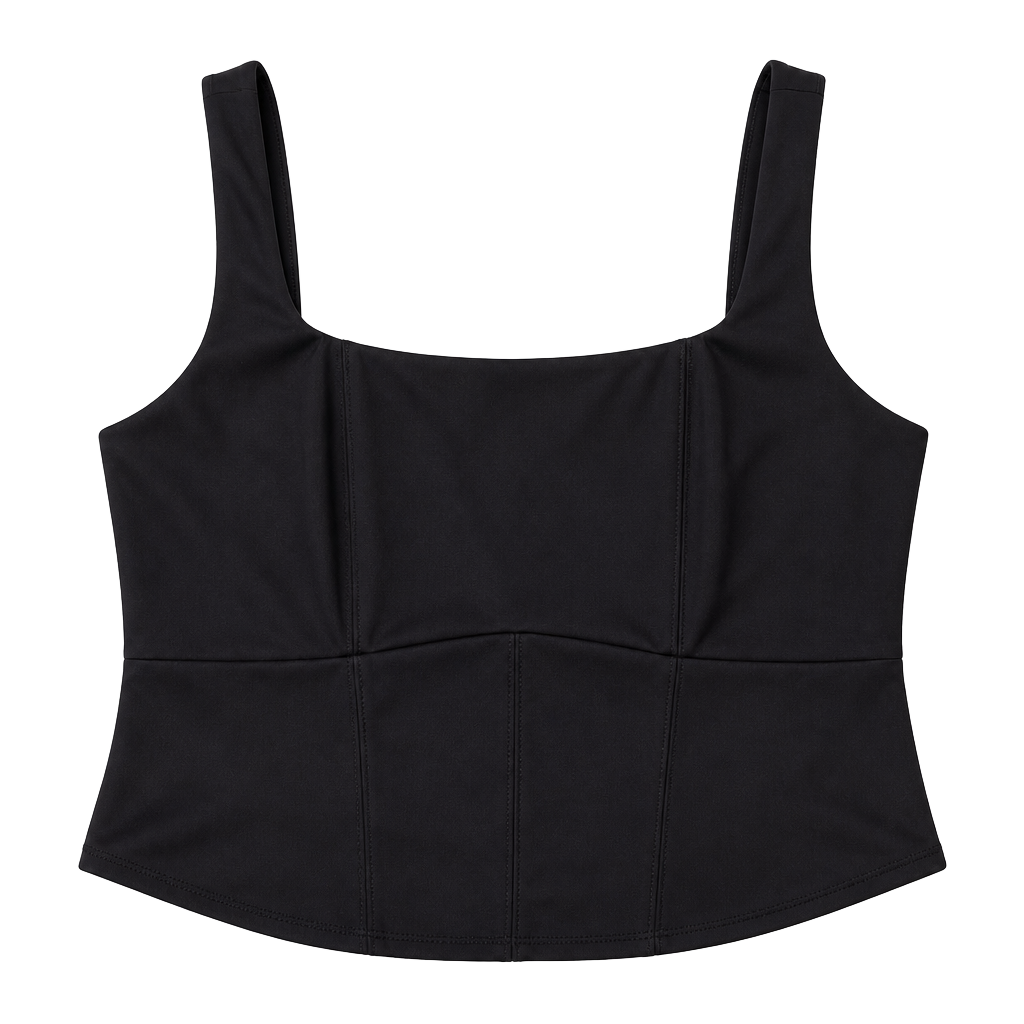 No Boundaries Women's Plus Size Square Neck Corset-Style Tank Top 1