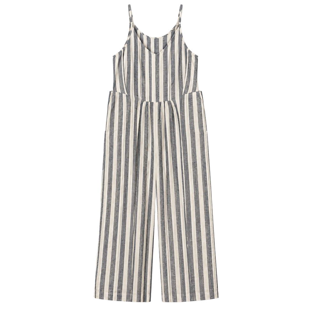 LOFT Outlet Striped Jumpsuit Size XL Blue White Tie Waist 1