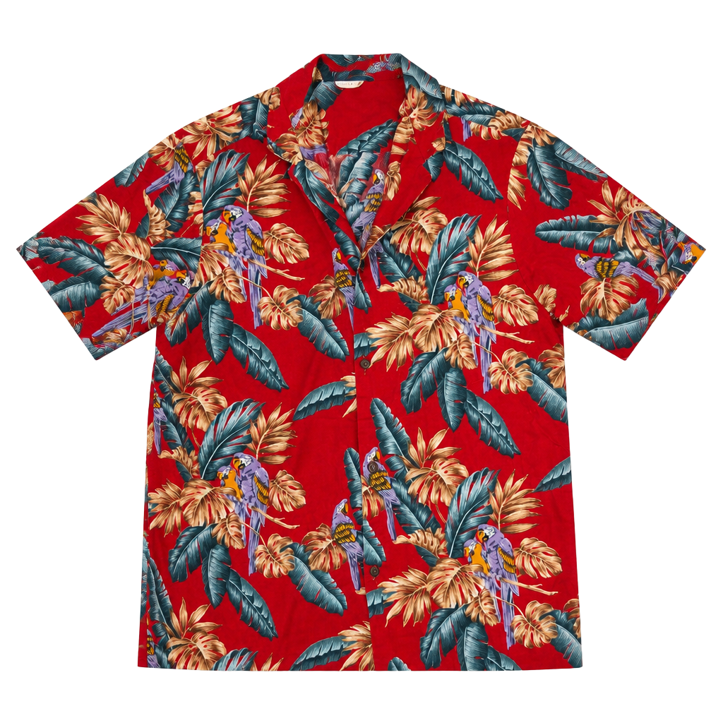 Tropical Retrostyle Mark Raysten Red Parrot Hawaiian Shirt 1