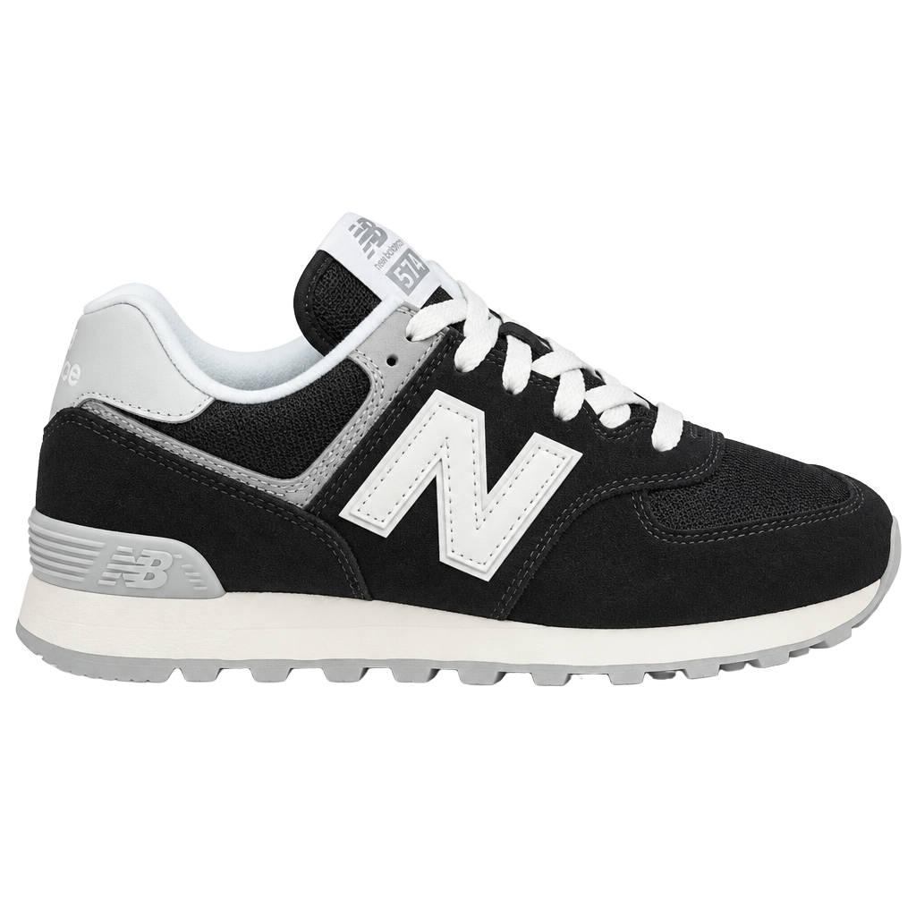 New Balance 574+WL574ZSA Size 10.5 US W Black White Platform Sneakers 1