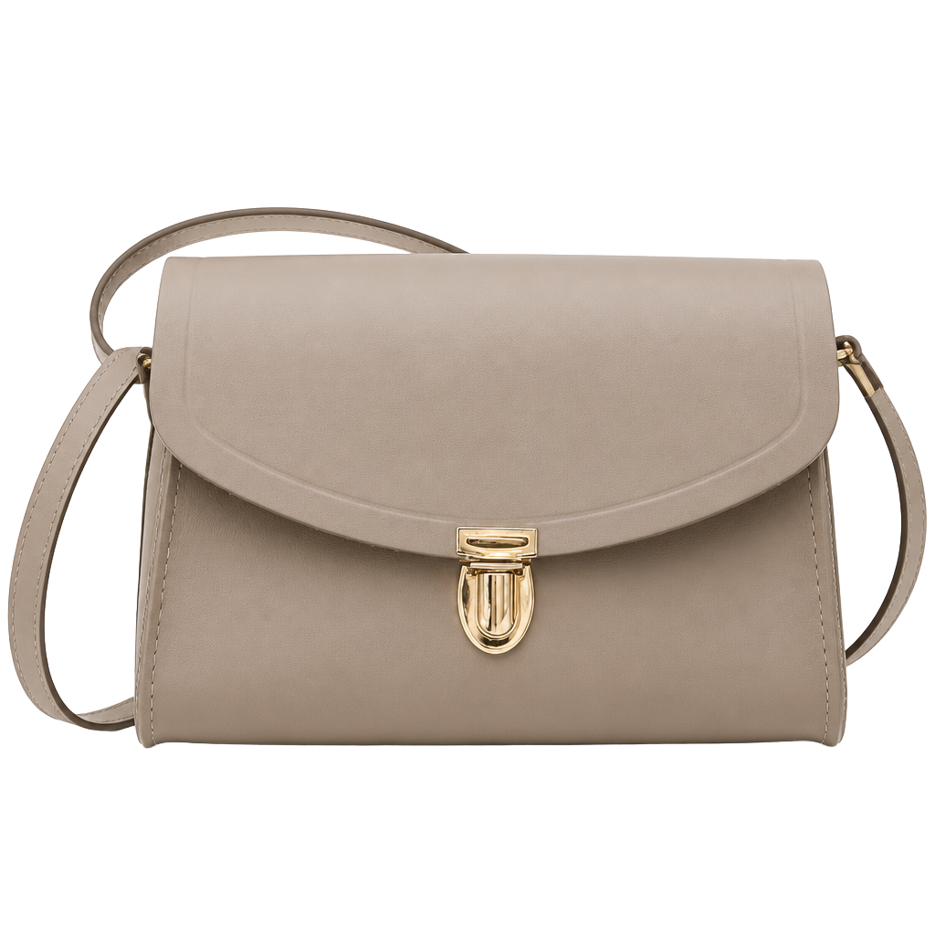 The Cambridge Satchel Company Push Lock Crossbody Bag Grey Leather 1