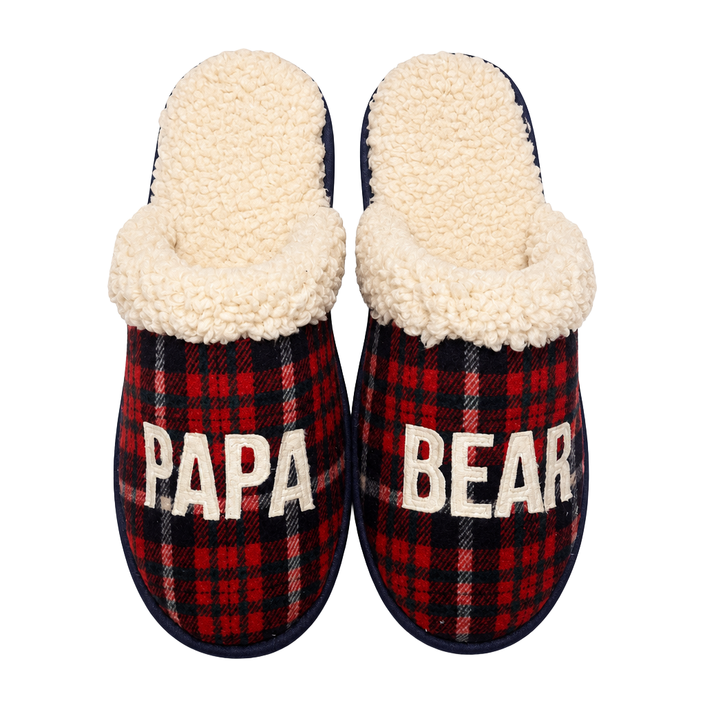 Dearfoams Papa Bear Buffalo Check Clog Slipper Red 1