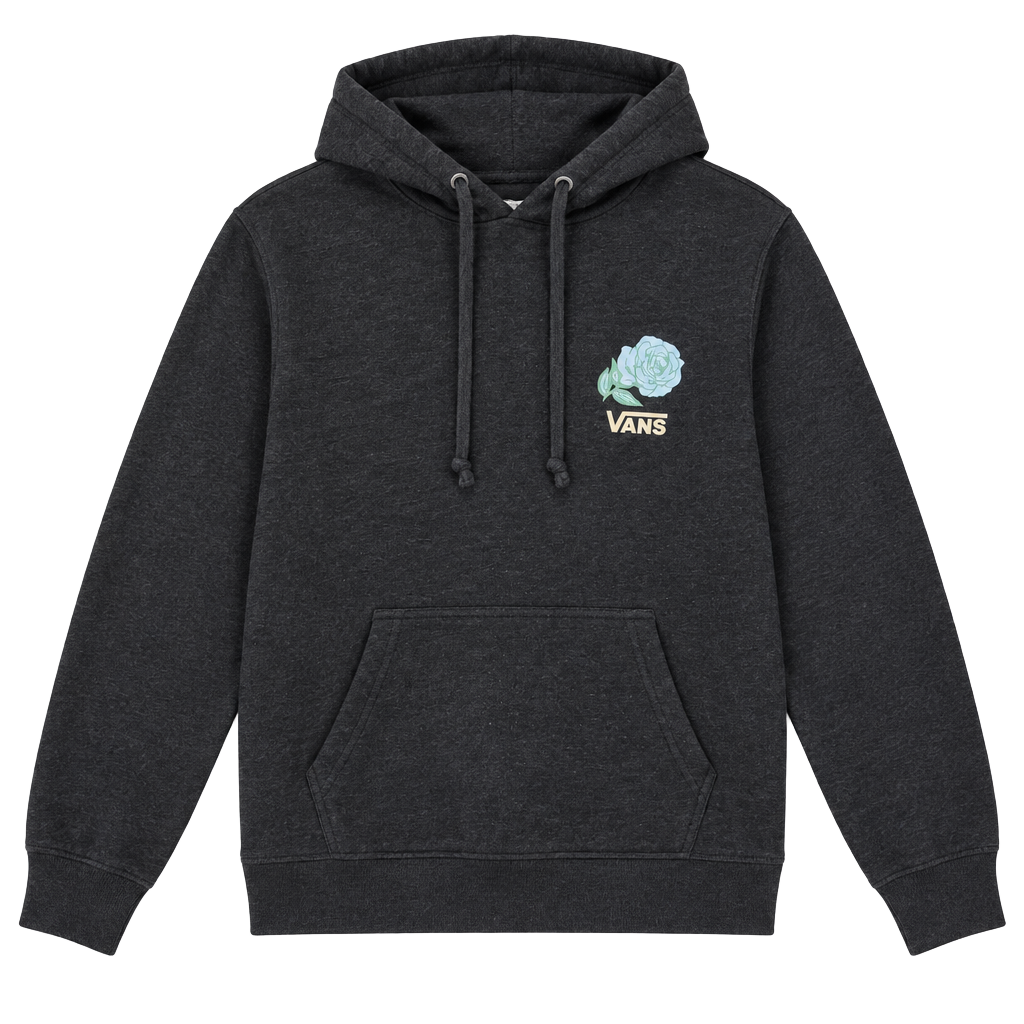 Vans Rose Graphic Hoodie Size M Dark Gray 1