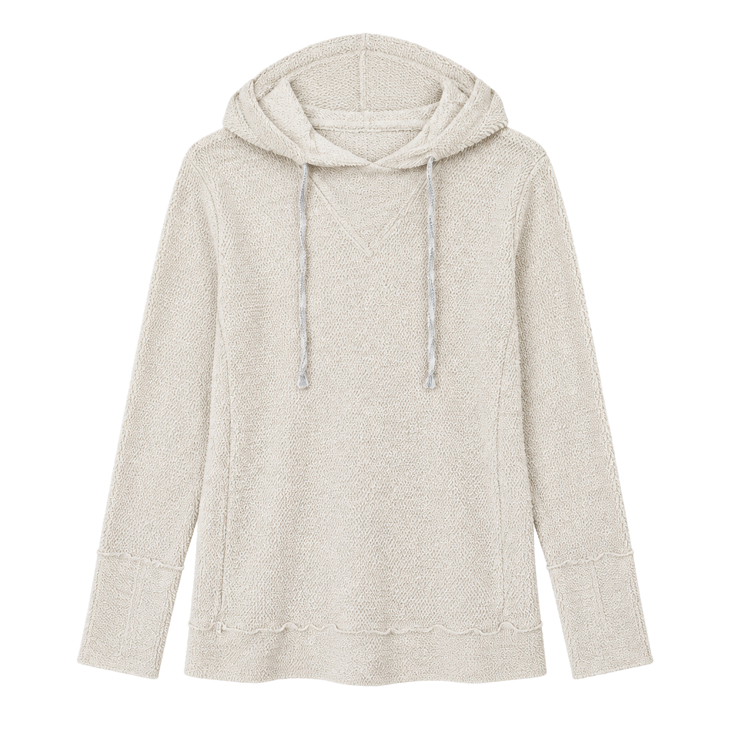 Maurices Knit Hoodie Size M Cream Pullover Sweater 1