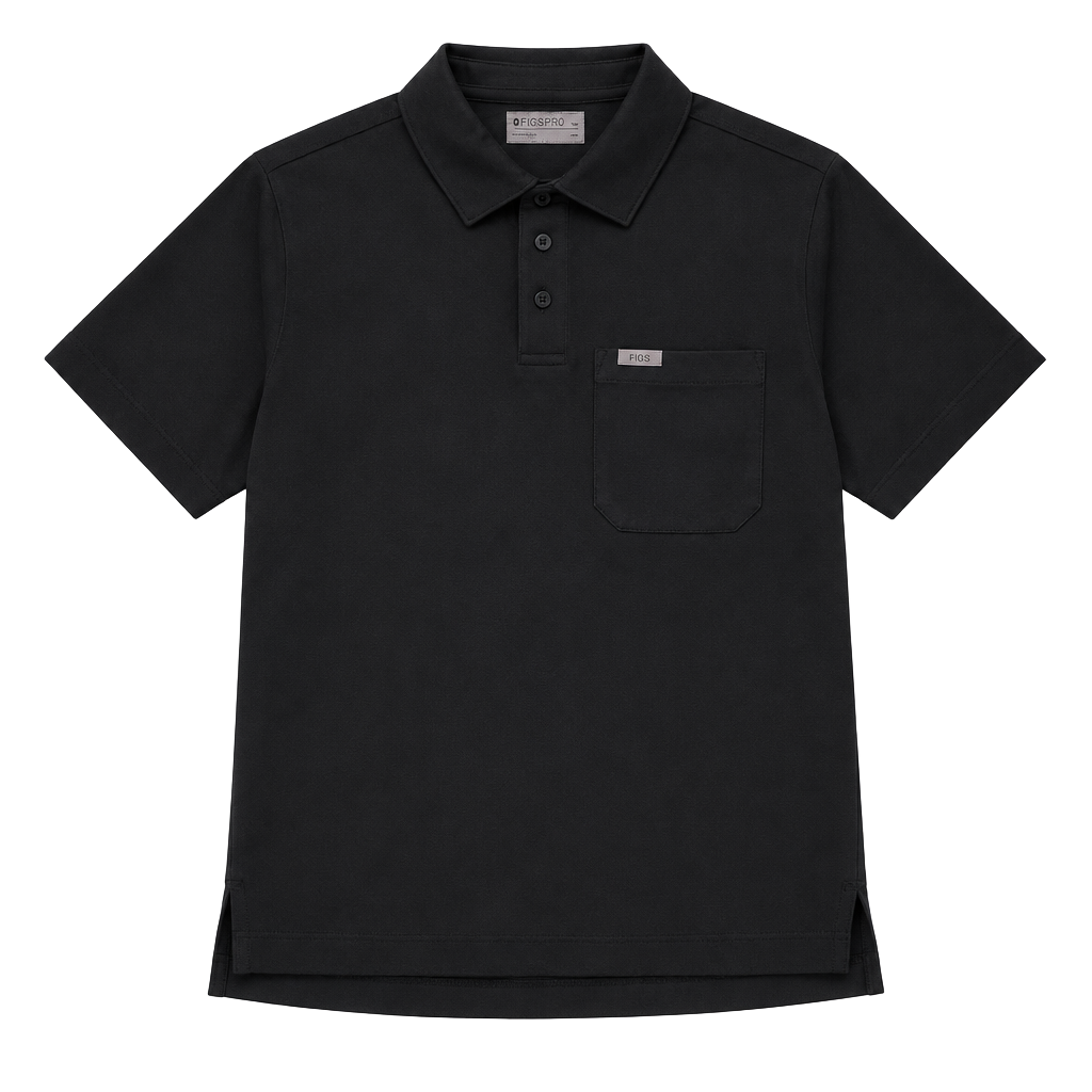 Figs Technical Pique Scrub Polo Size S Black 1