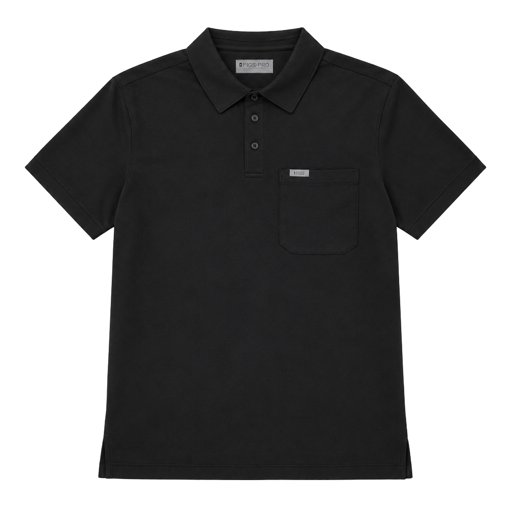 Figs Technical Pique Scrub Polo Size S Black 1