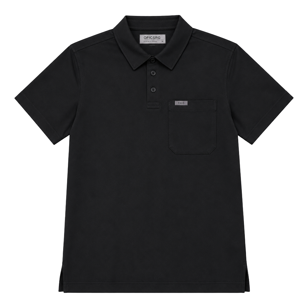 Figs Technical Pique Scrub Polo Size M Black 1