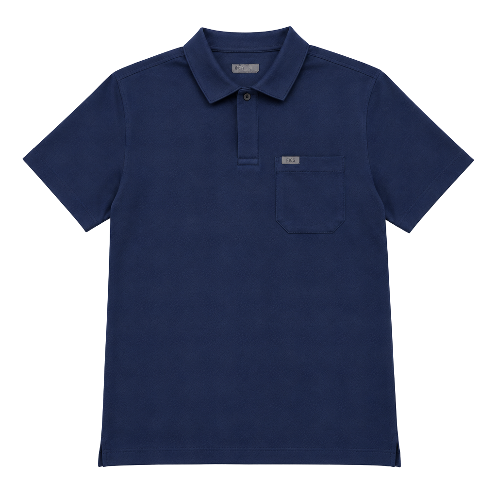 FIGS Technical Pique Scrub Polo Size L Navy Blue 1