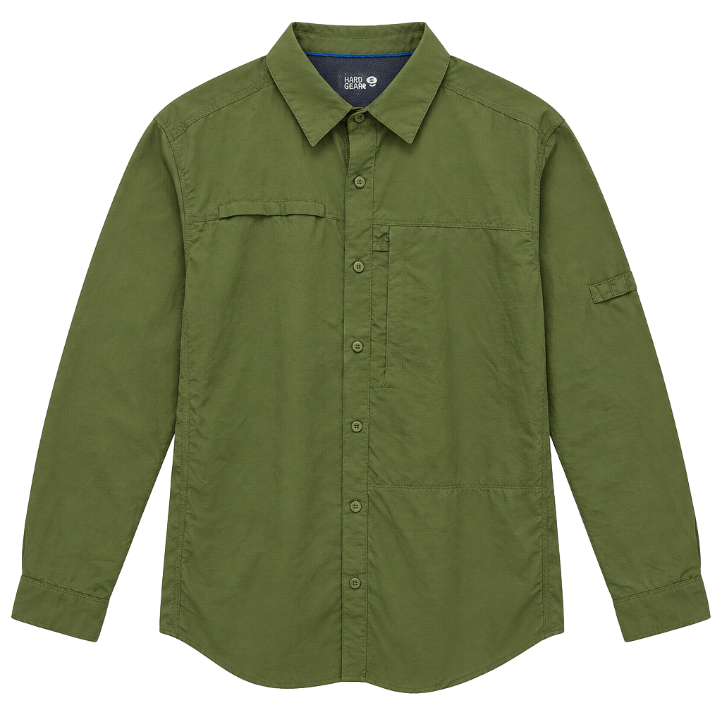 Mountain Hardwear Long Sleeve Hiking Shirt Size M Green 1