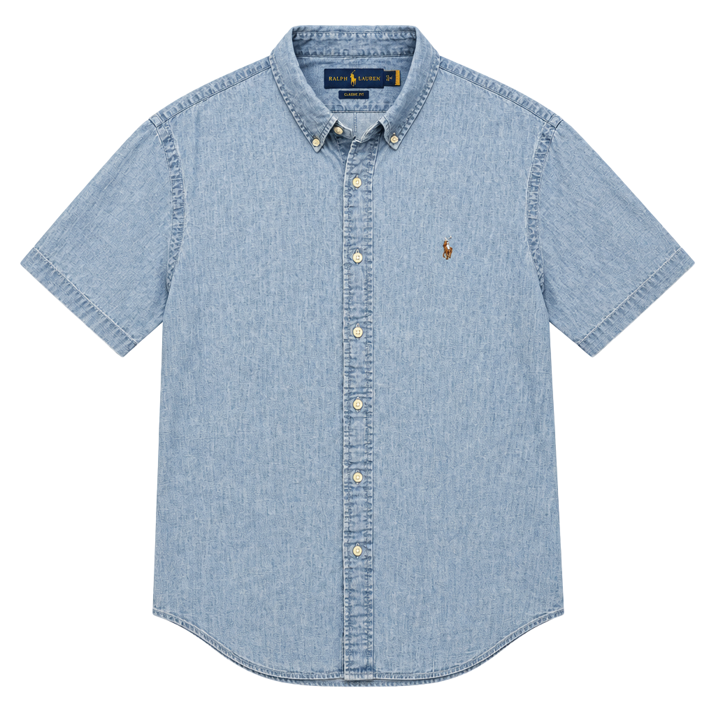 Ralph Lauren Classic Fit Chambray Shirt Size XL Blue 1