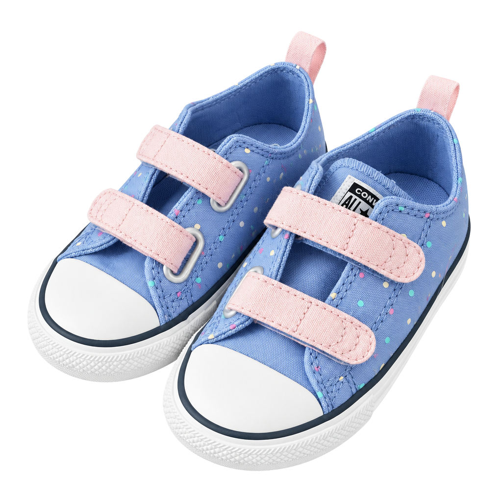 Converse All Star Velcro Sneakers Size 9 Purple Dot 1