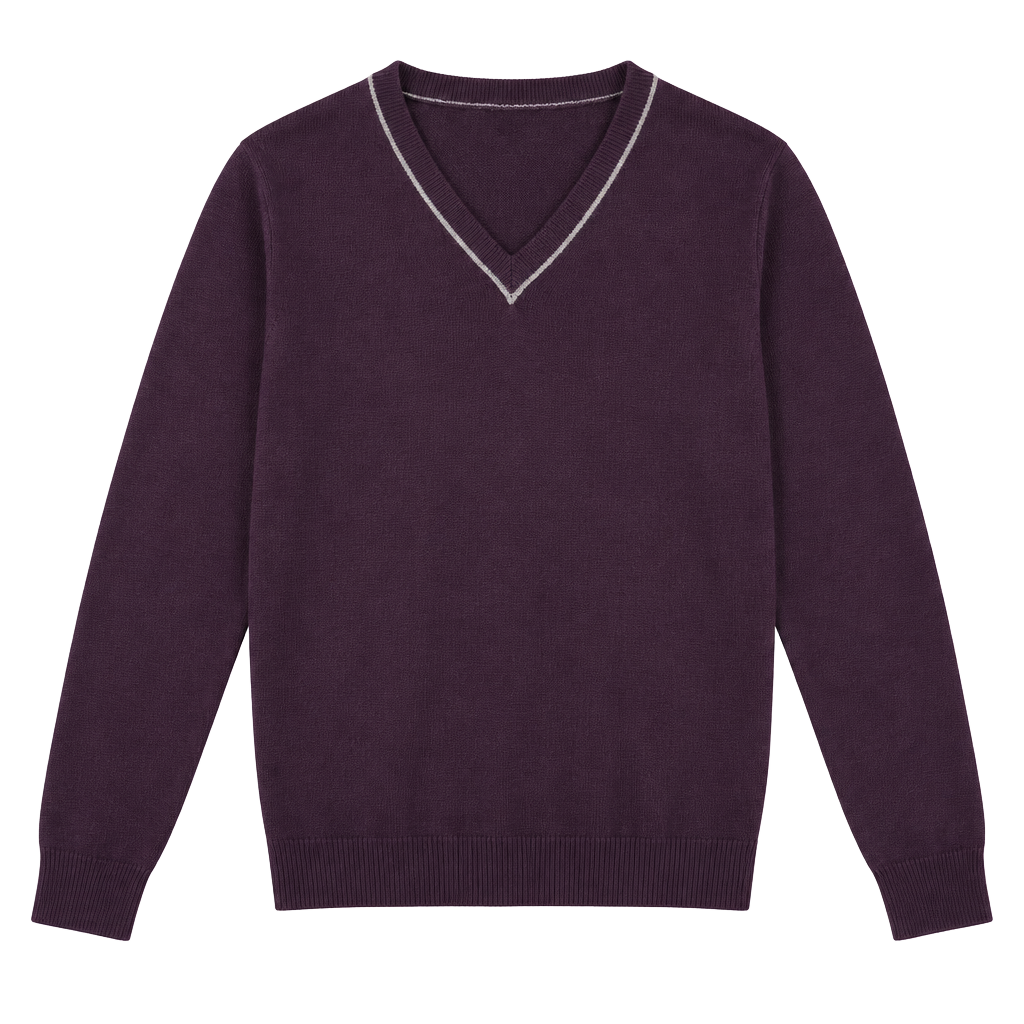 Saks Fifth Avenue Purple Merino Wool V-Neck Sweater XXL 1