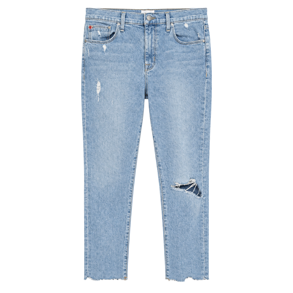 Hudson Natalie Suz Jeans Size 29 Light Wash Distressed Straight Leg 1