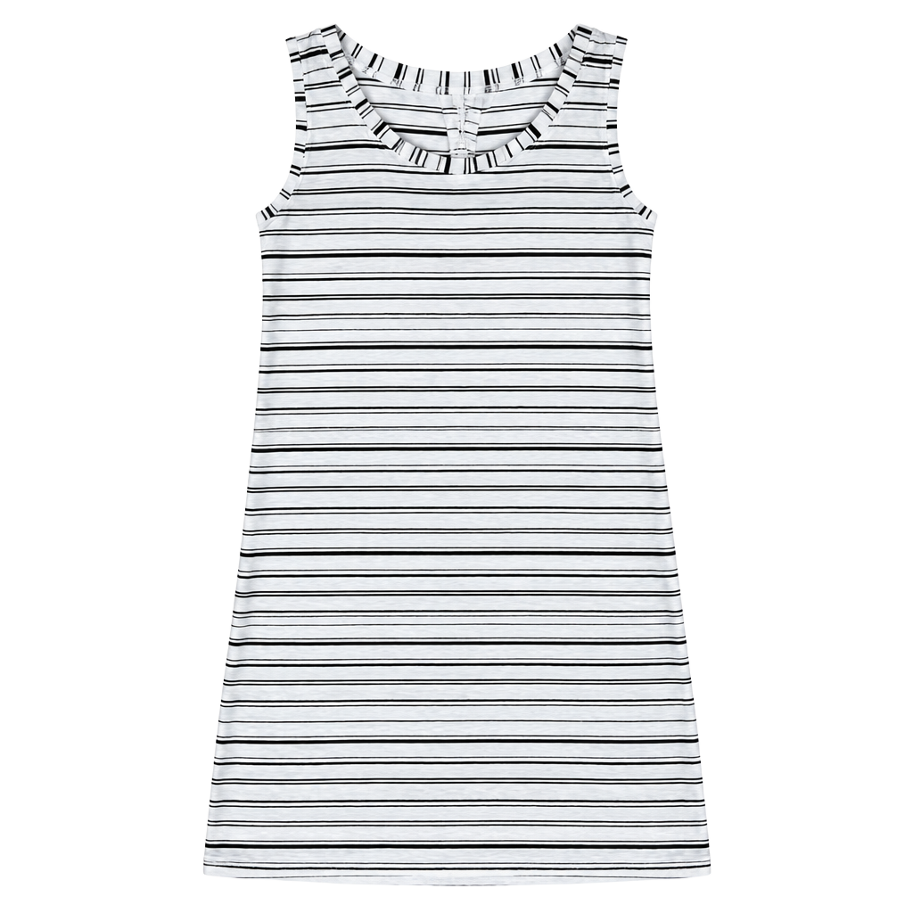 Lululemon Tank Top Size 4 Black White Striped open tie Racerback 1