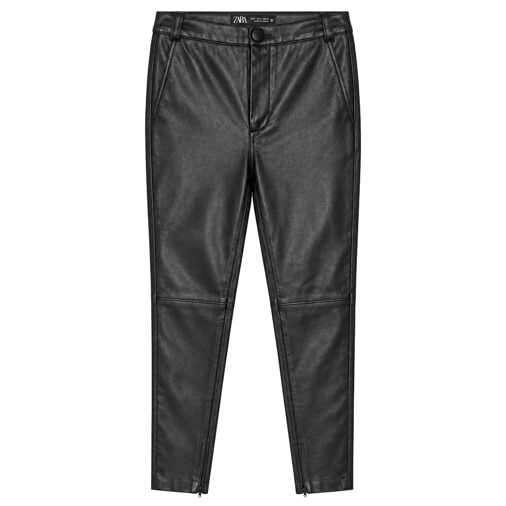 Zara Faux Leather Pants Size S Black 1