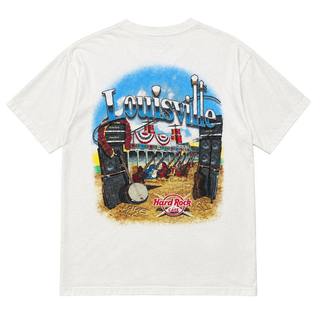 Hard Rock Cafe Louisville T-Shirt Size XL White Graphic 1