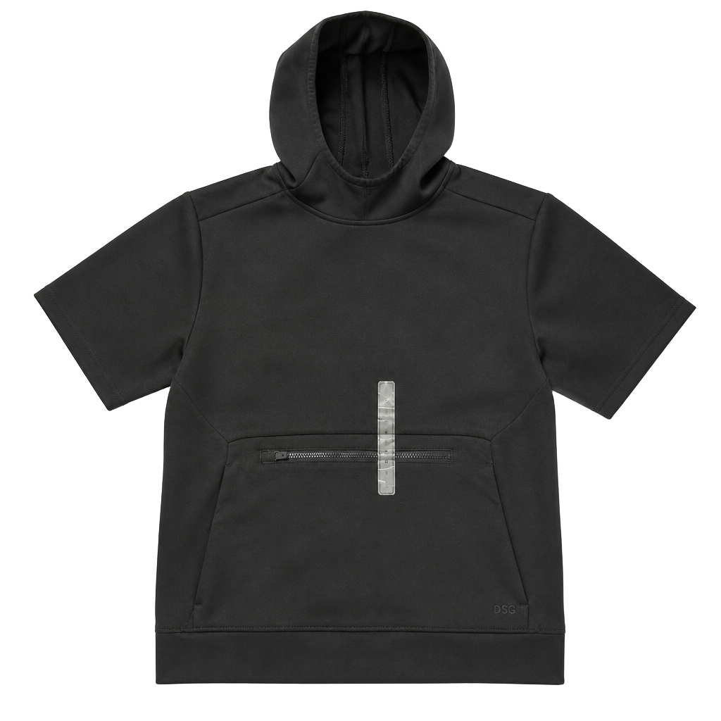 DSG Boys' Sport Fleece Short Sleeve Pullover Hoodie - Pure Black 1