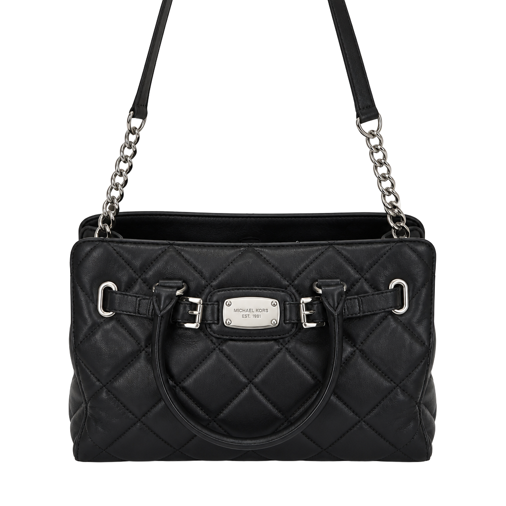 Michael Kors Black Quilted Leather Shoulder Bag 1