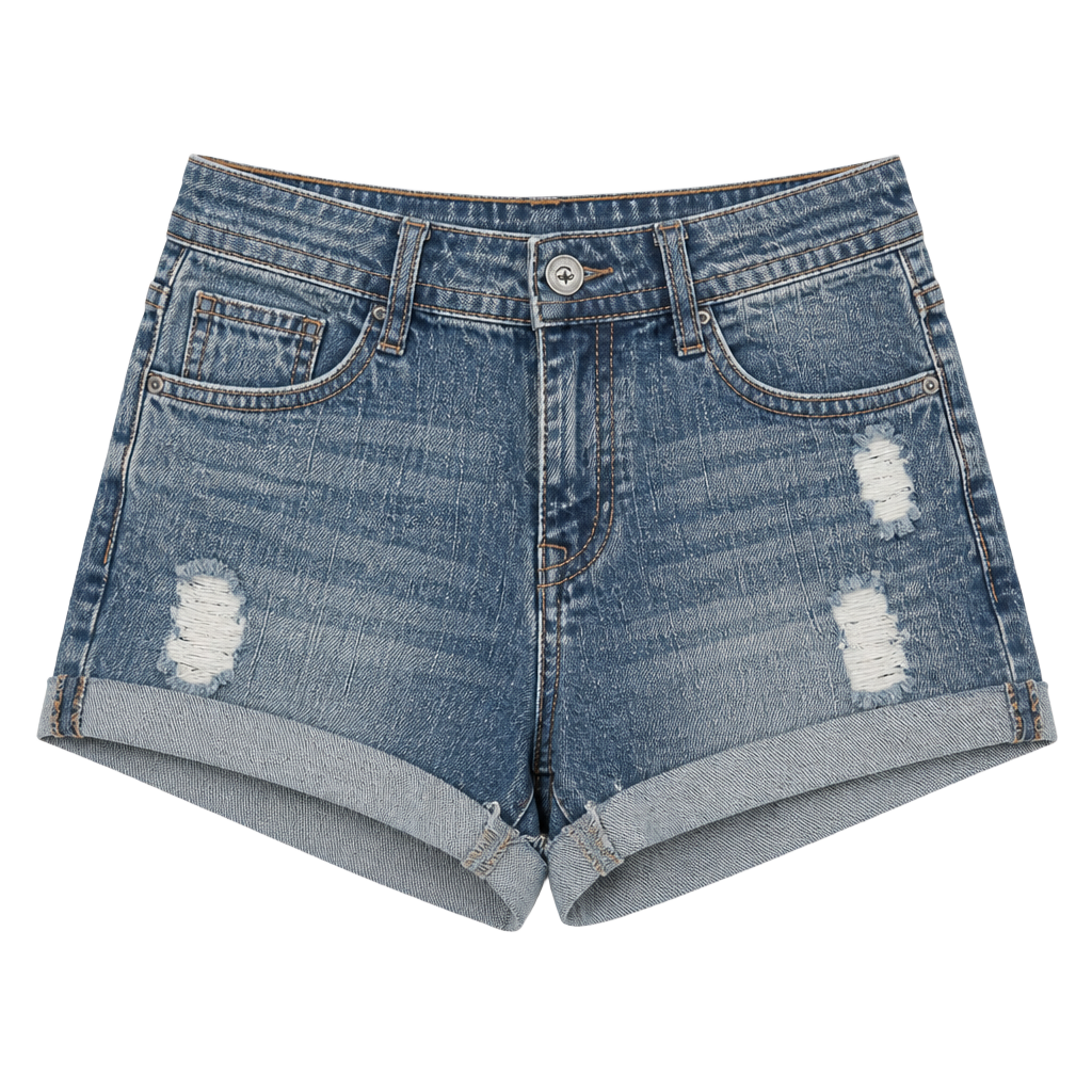 WallFlower Juniors Distressed Cuffed Denim Shorts 1