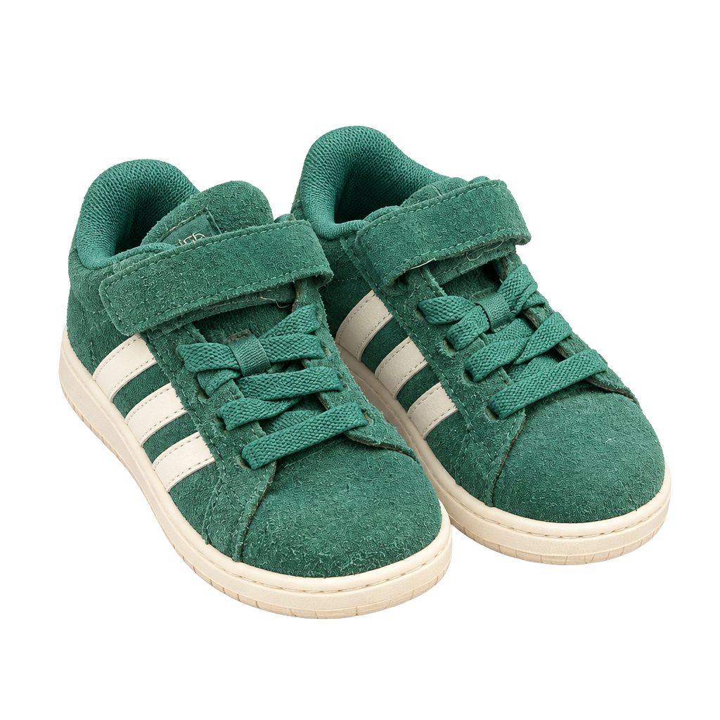 Adidas Grand Court 00s Shoes Kids Size 11K Green Suede Sneakers 1