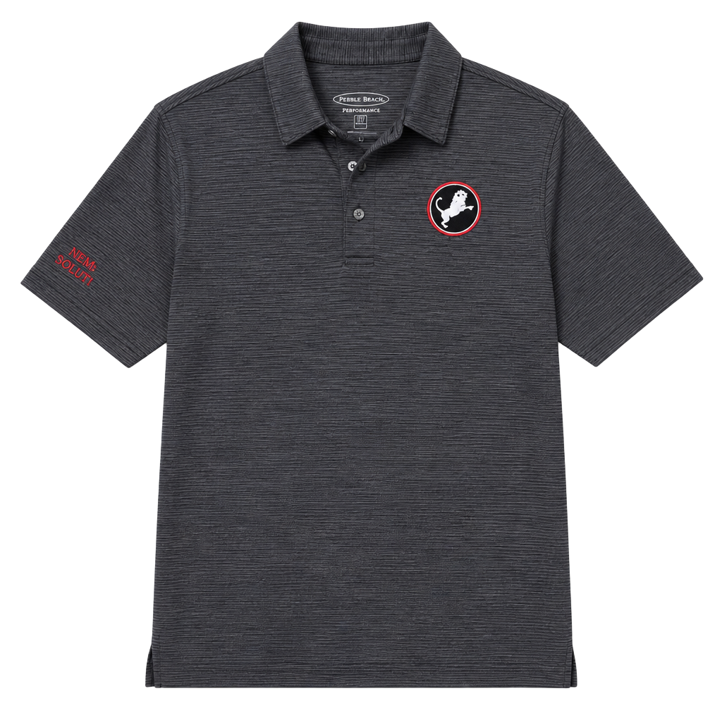 Pebble Beach Performance Heathered Gray Golf Polo Shirt Size L 1