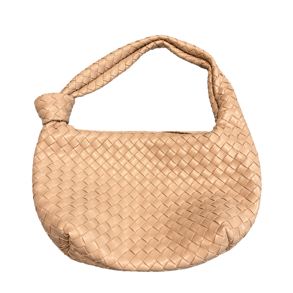 A New Day Nude Woven Knotted Hobo Bag Shoulder Handbag Purse 1