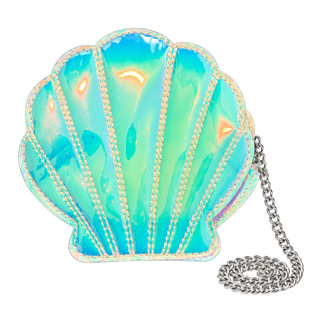 Capelli New York Shell Crossbody Bag Holographic Mermaid Purse Chain Strap 1