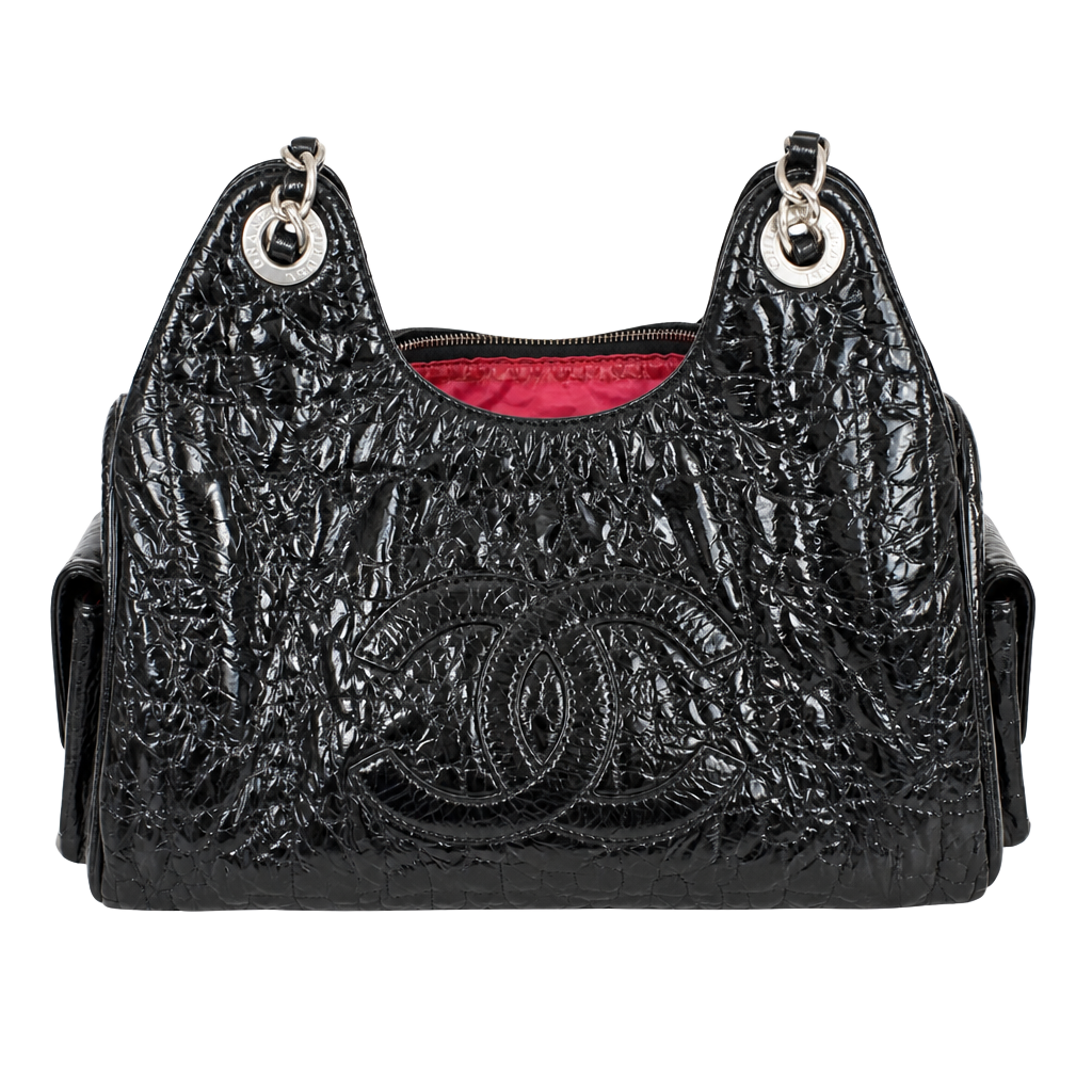 Black Patent Leather Rodeo Drive CeCe Hobo Bag 1