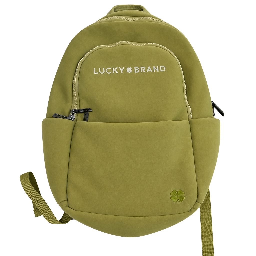 Lucky Brand Olive Green Neoprene School Casual Backpack Travel Bag 1