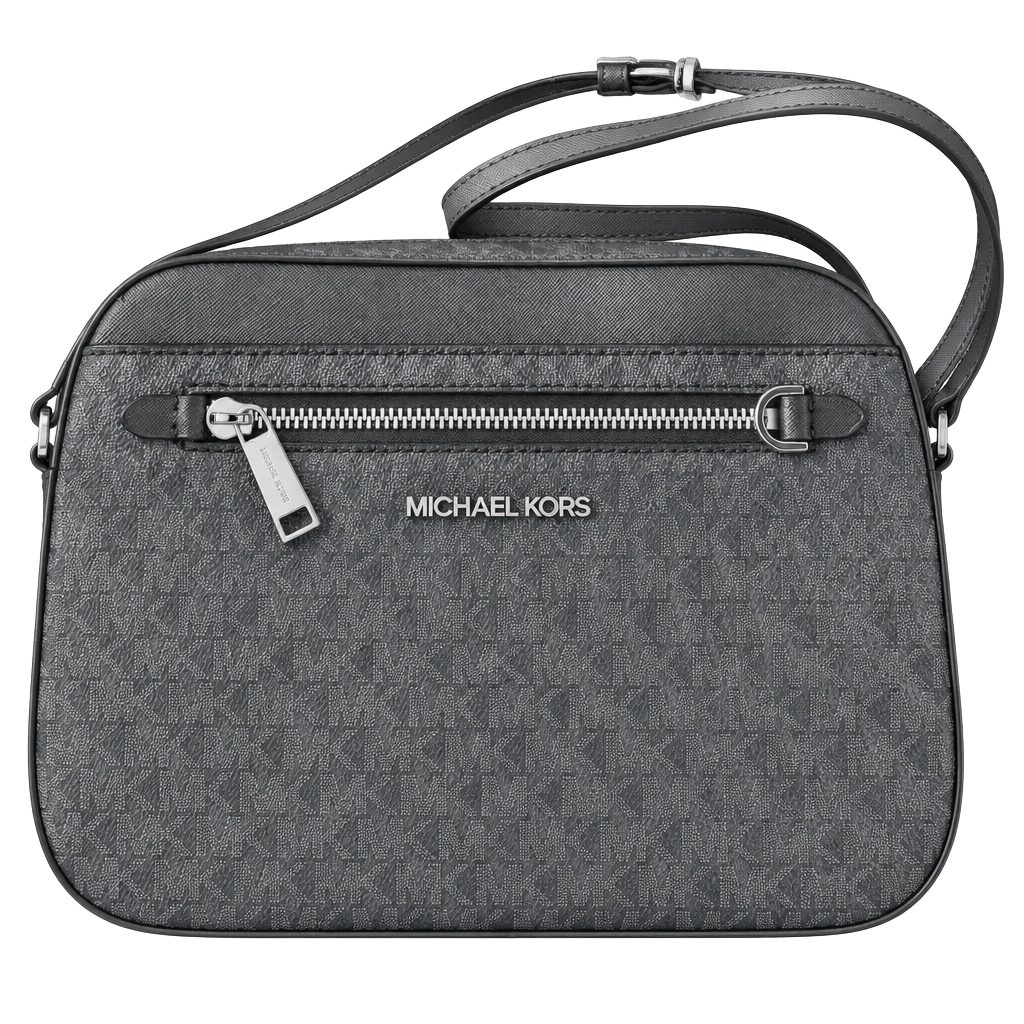 Michael Kors Jet Set Large Logo Crossbody Bag Black Saffiano 1