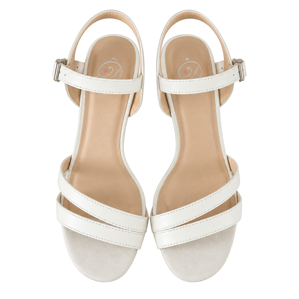 Women's White Strappy Slingback Sandals - Elegant Everyday Style 8 1