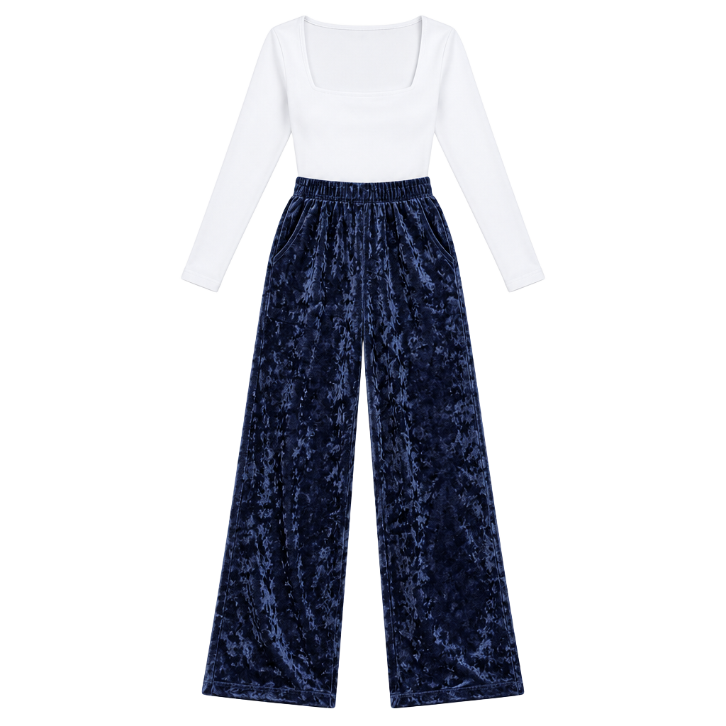 a new day women’s Navy Crushed Velvet Jogger Pants M 1