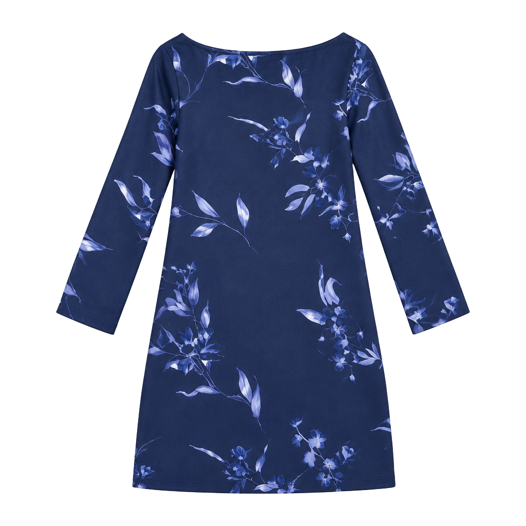 a new day Navy and Lavender Floral Midi Dress women XS 1