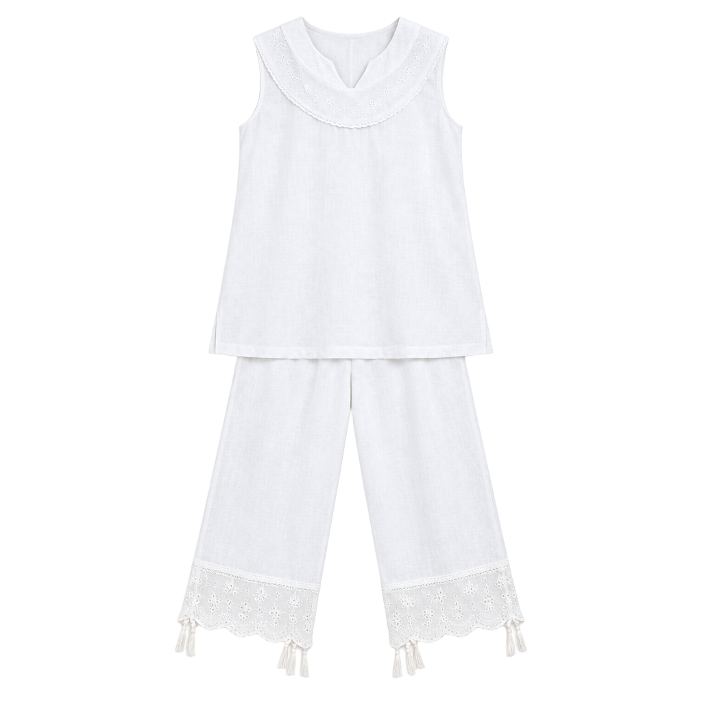 White Sleeveless Cowl Neck Women's Camisole size S 100% Linen 1